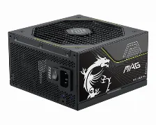 Fuente De Poder Msi Mag A1200pls, 1200w, Pcie5 80 Plus Platinum Atx, Modular, 24-pin Atx, 12vhpwr, 135mm
